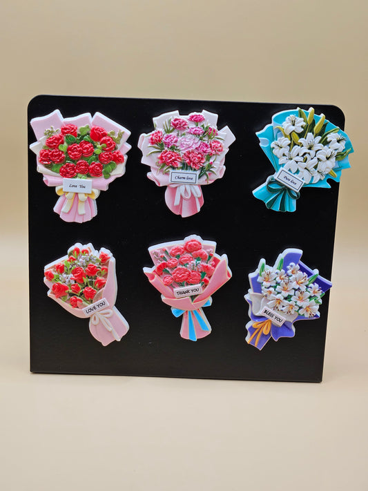 Creative 3D Flower Bouquet Fridge Magnets