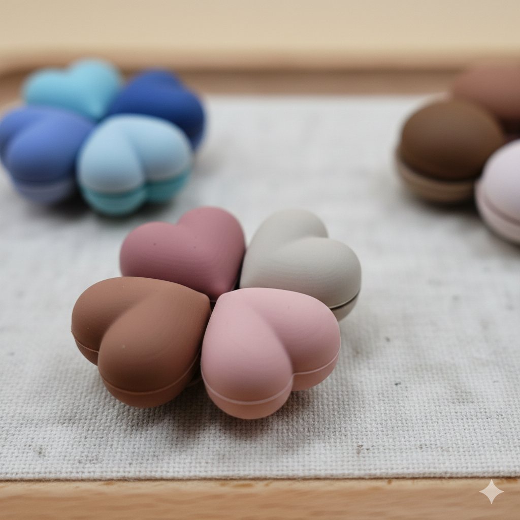TinySnap Pastel Heart & Macaron Refrigerator Magnets