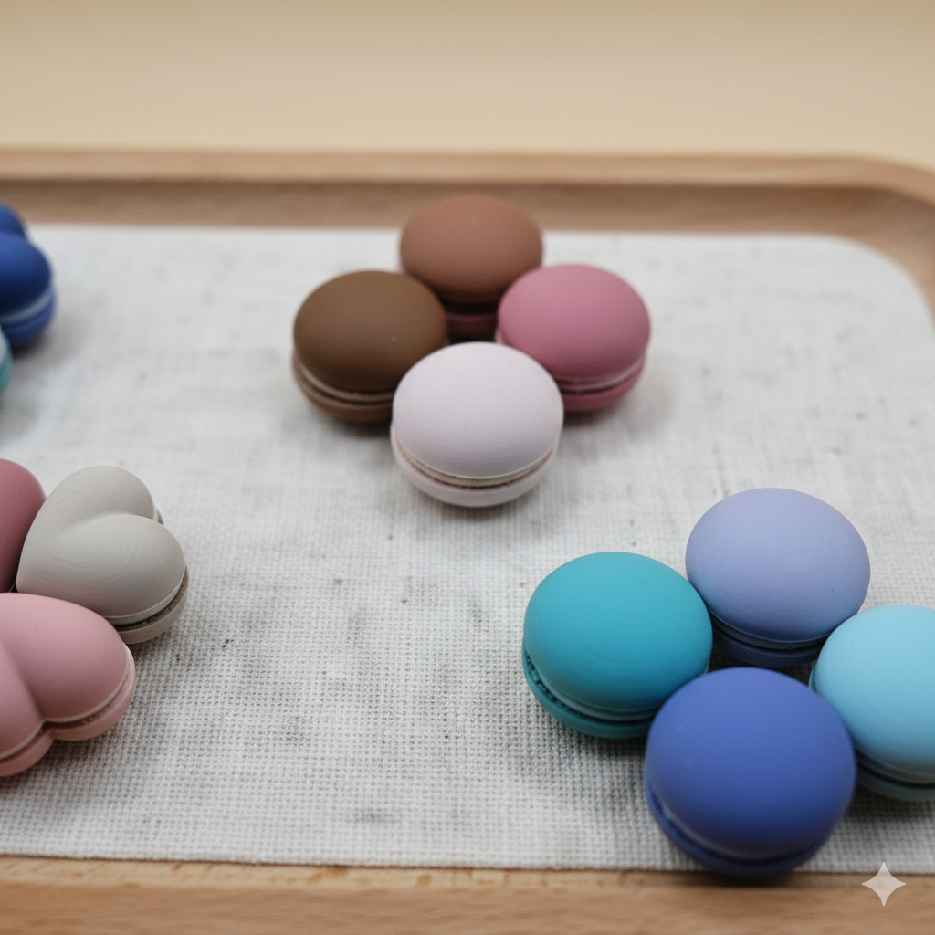 TinySnap Pastel Heart & Macaron Refrigerator Magnets