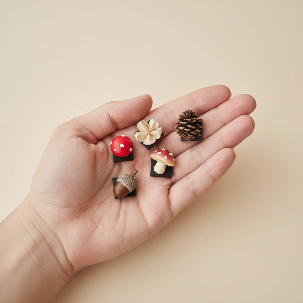 Realistic 3D Mushroom & Forest Specimen Fridge Magnets